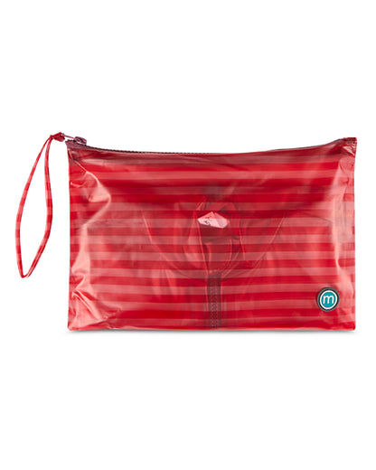 Kids Striped Translucent Waterproof Zippered Raincoat with Carry Pouch
