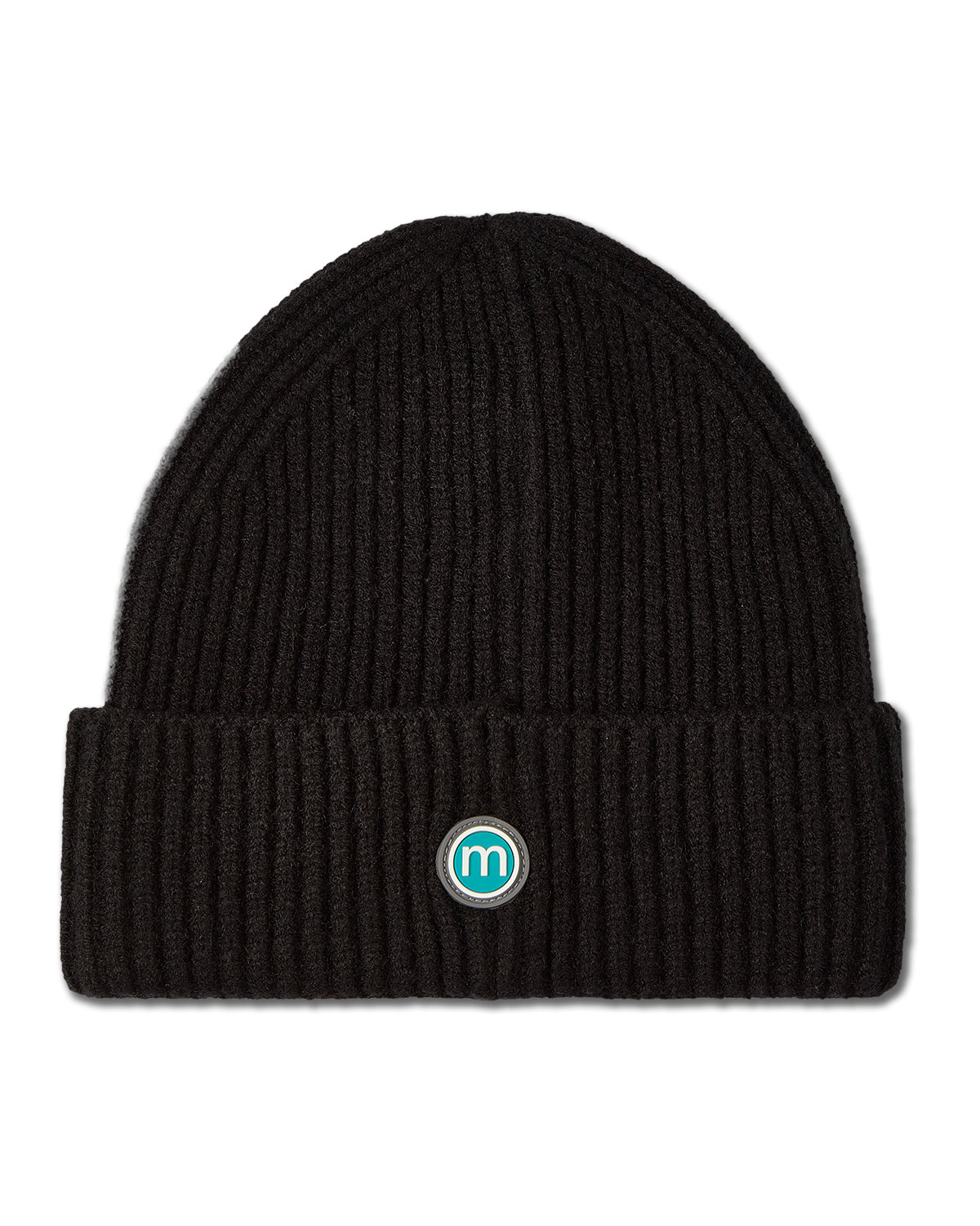 Boys Ribbed "M" Yarn-Embroidered Rayon-Blend Beanie
