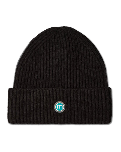 Boys Ribbed "M" Yarn-Embroidered Rayon-Blend Beanie