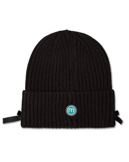 Girls Ribbed "All-Over Bows" Rayon-Blend Cuffed Beanie