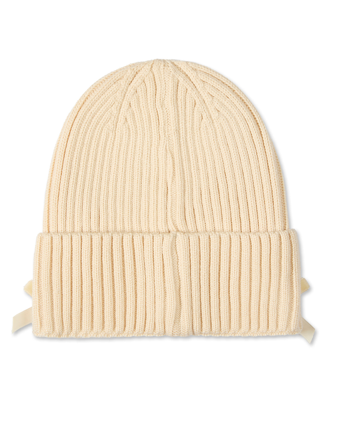Girls Ribbed "All-Over Bows" Rayon-Blend Cuffed Beanie
