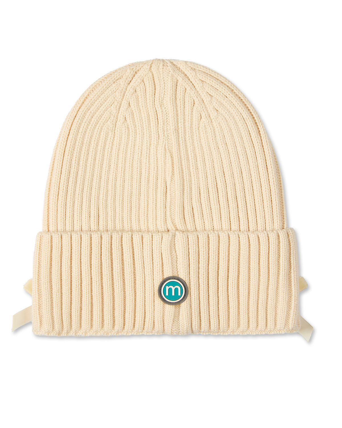 Girls Ribbed "All-Over Bows" Rayon-Blend Cuffed Beanie