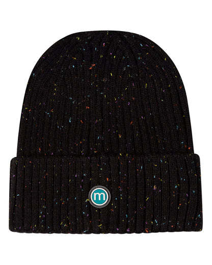 Girls Confetti Knit Rayon-Blend Chunky-Ribbed Cuffed Beanie