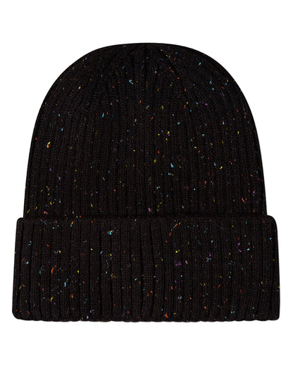 Girls Confetti Knit Rayon-Blend Chunky-Ribbed Cuffed Beanie