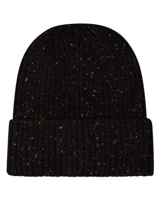Girls Confetti Knit Rayon-Blend Chunky-Ribbed Cuffed Beanie
