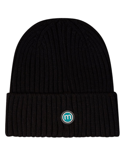 Kids "Winter Smiles" Rayon-Blend Chunky-Rib Embroidered Cuffed Beanie