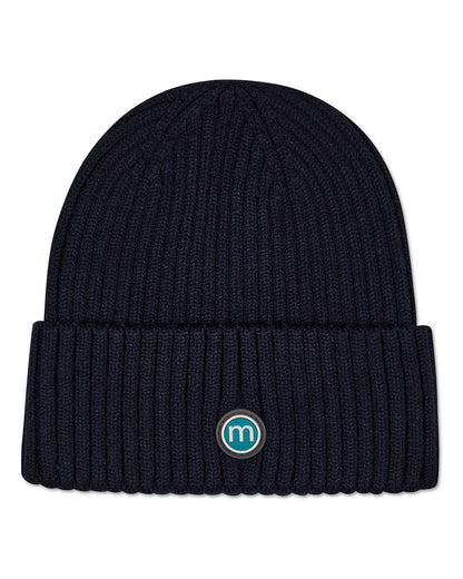 Kids "Winter Smiles" Rayon-Blend Chunky-Rib Embroidered Cuffed Beanie