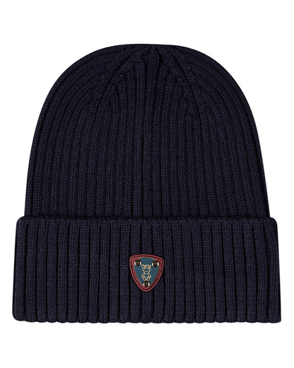 Kids Teddy Bear Crest Rayon-Blend Chunky-Ribbed Cuffed Beanie
