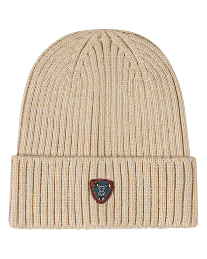Kids Teddy Bear Crest Rayon-Blend Chunky-Ribbed Cuffed Beanie
