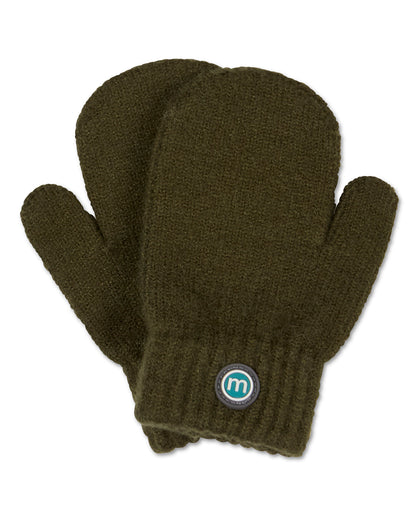 Kids Cozy Rayon-Blend Basic Ribbed Knit Mittens