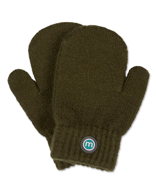 Kids Cozy Rayon-Blend Basic Ribbed Knit Mittens