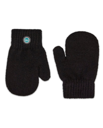 Kids Cozy Rayon-Blend Basic Ribbed Knit Mittens