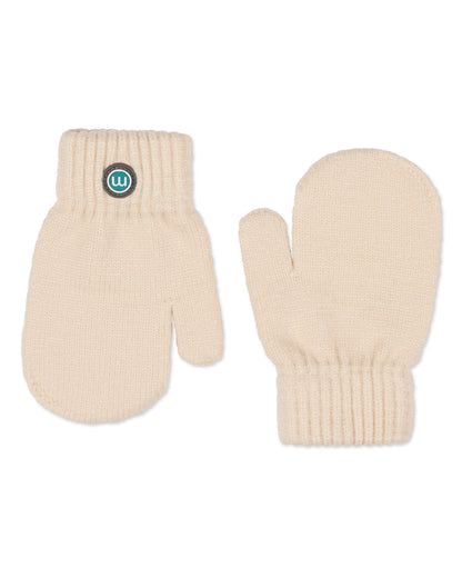 Kids Cozy Rayon-Blend Basic Ribbed Knit Mittens