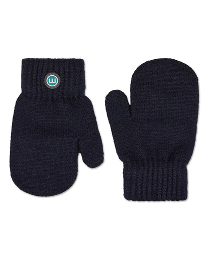 Kids Cozy Rayon-Blend Basic Ribbed Knit Mittens
