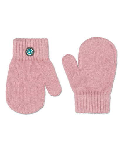 Kids Cozy Rayon-Blend Basic Ribbed Knit Mittens