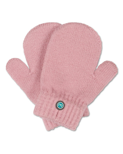 Kids Cozy Rayon-Blend Basic Ribbed Knit Mittens