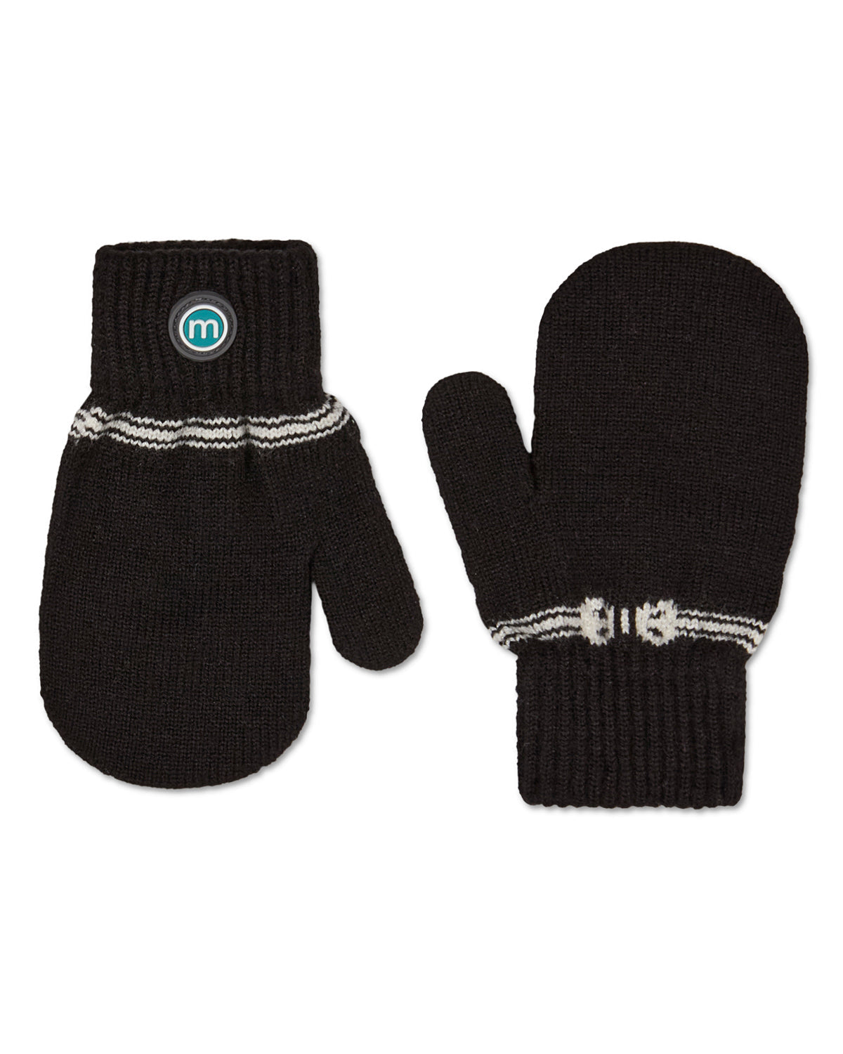 Girls Cozy Knit-In Bow Ribbed Rayon-Blend Mittens
