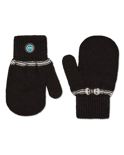 Girls Cozy Knit-In Bow Ribbed Rayon-Blend Mittens
