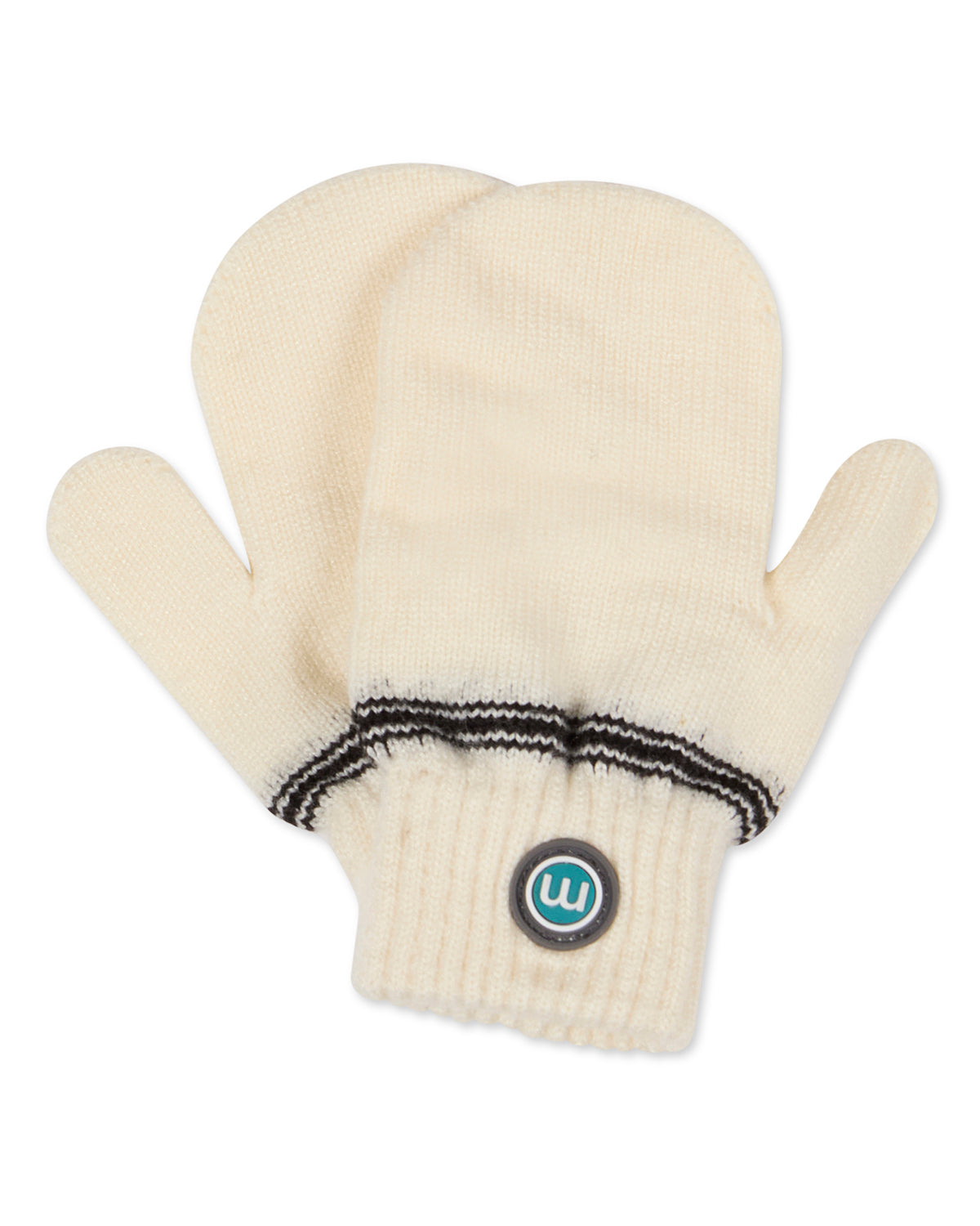 Girls Cozy Knit-In Bow Ribbed Rayon-Blend Mittens