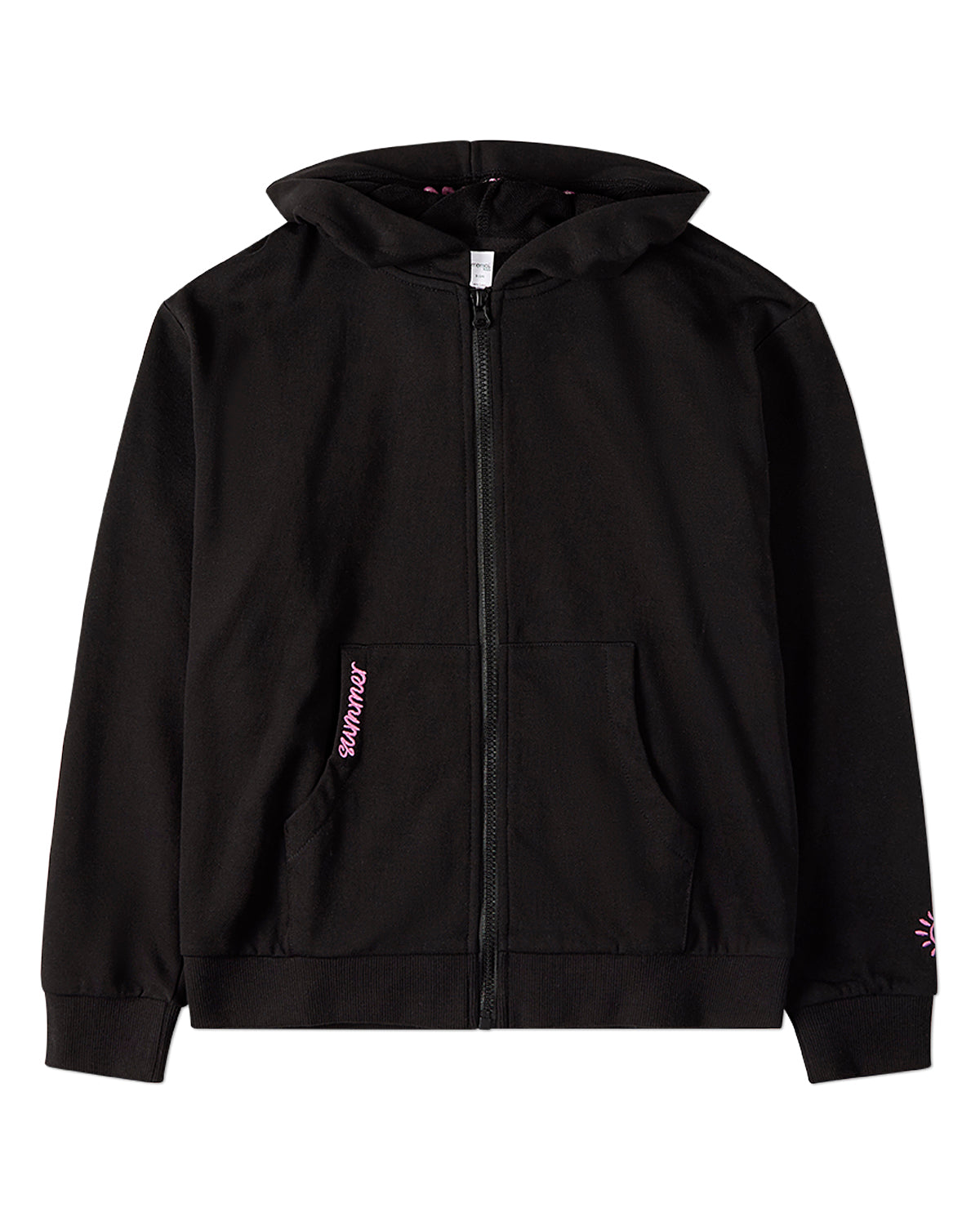Kids Summer-Themed Cotton-Rich Zip-Up Embroidered Hoodie