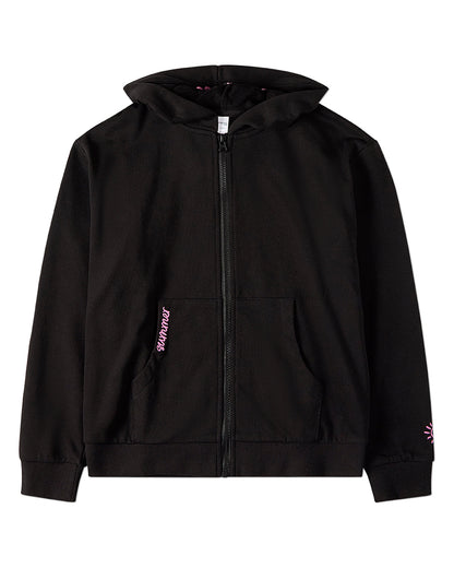 Kids Summer-Themed Cotton-Rich Zip-Up Embroidered Hoodie