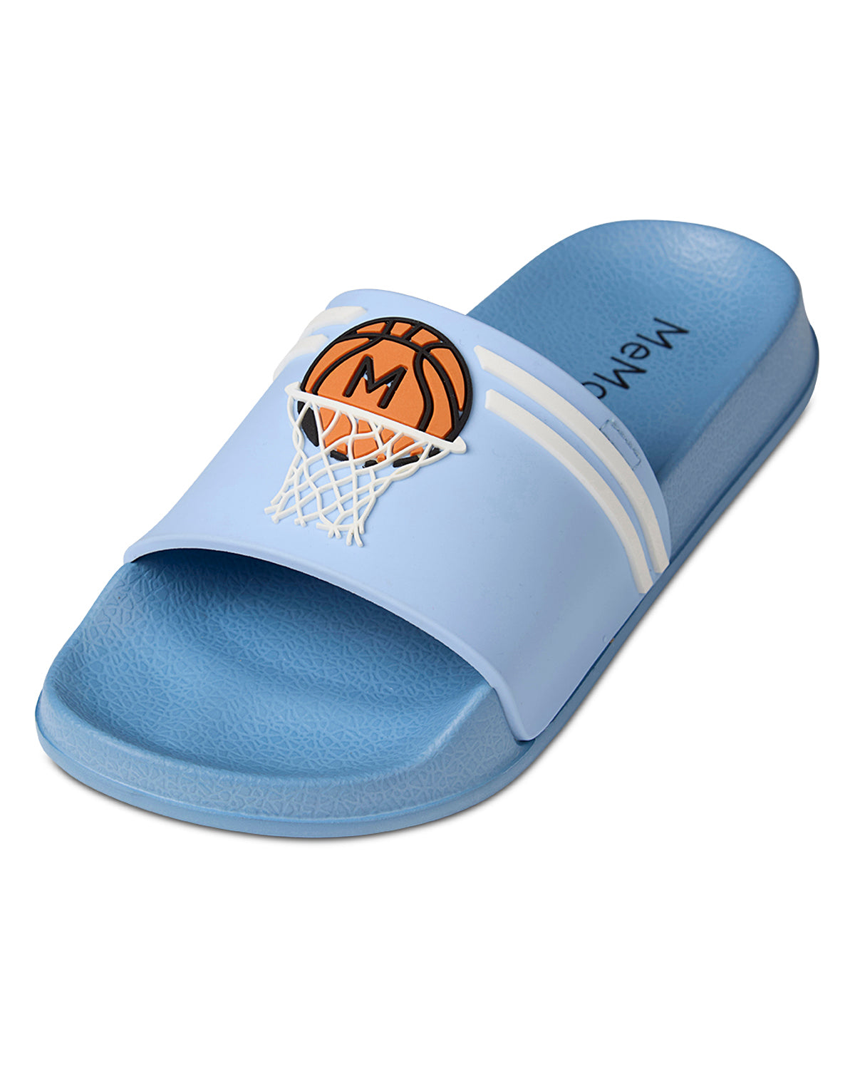 Boys Basketball-Themed EVA-Cushioned Slip-On Slide Sandal with 3D Graphics