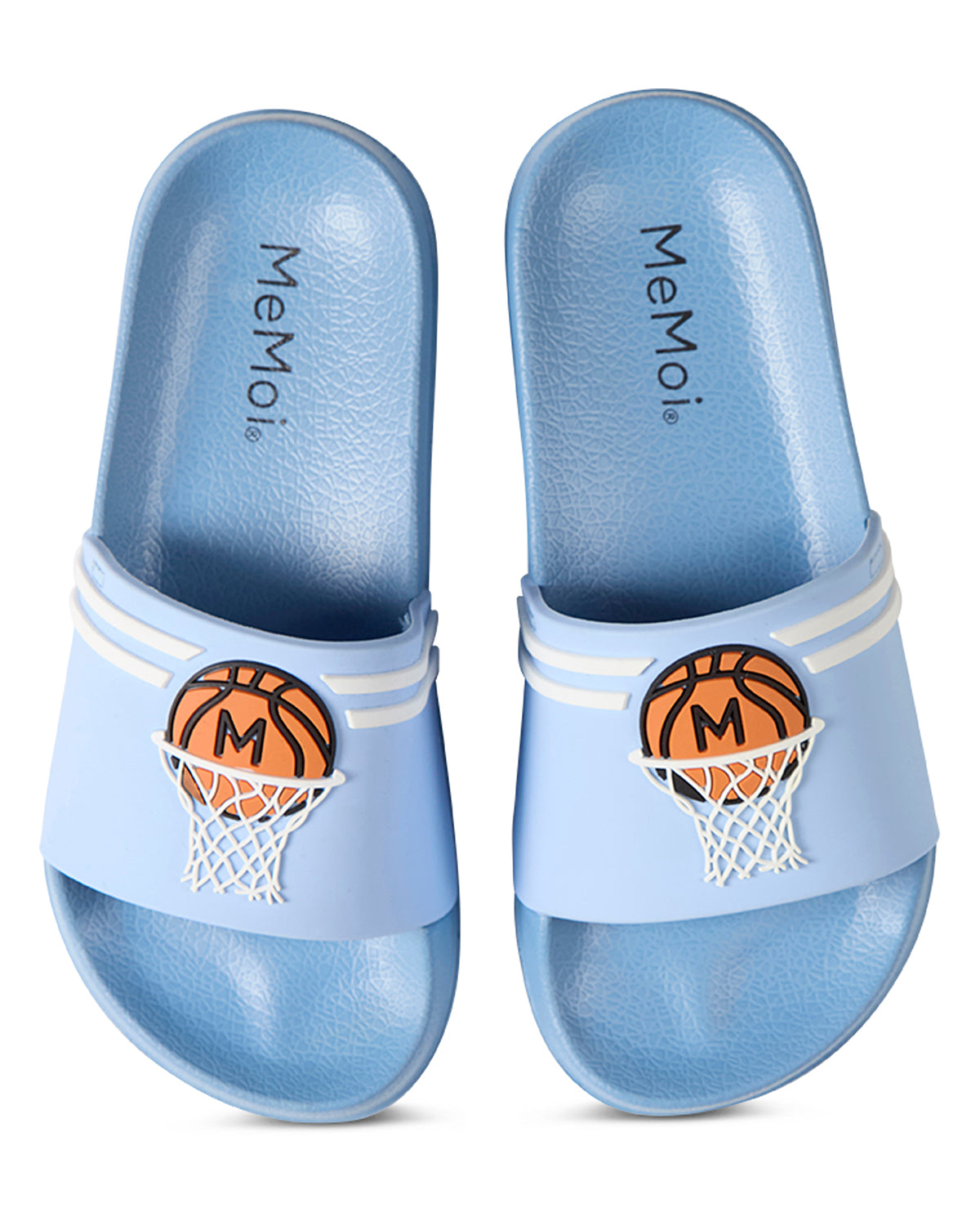 Boys Basketball-Themed EVA-Cushioned Slip-On Slide Sandal with 3D Graphics