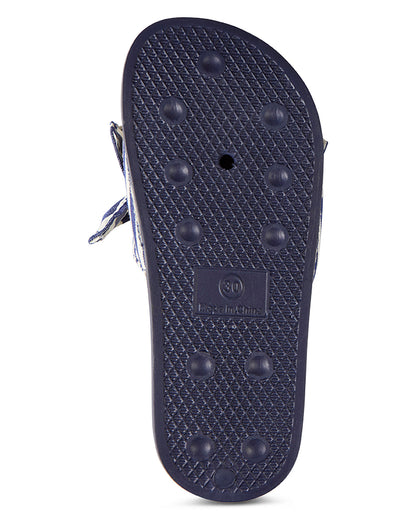 Girls Ruffle Stripe EVA-Cushioned Slip-On Slide Sandal