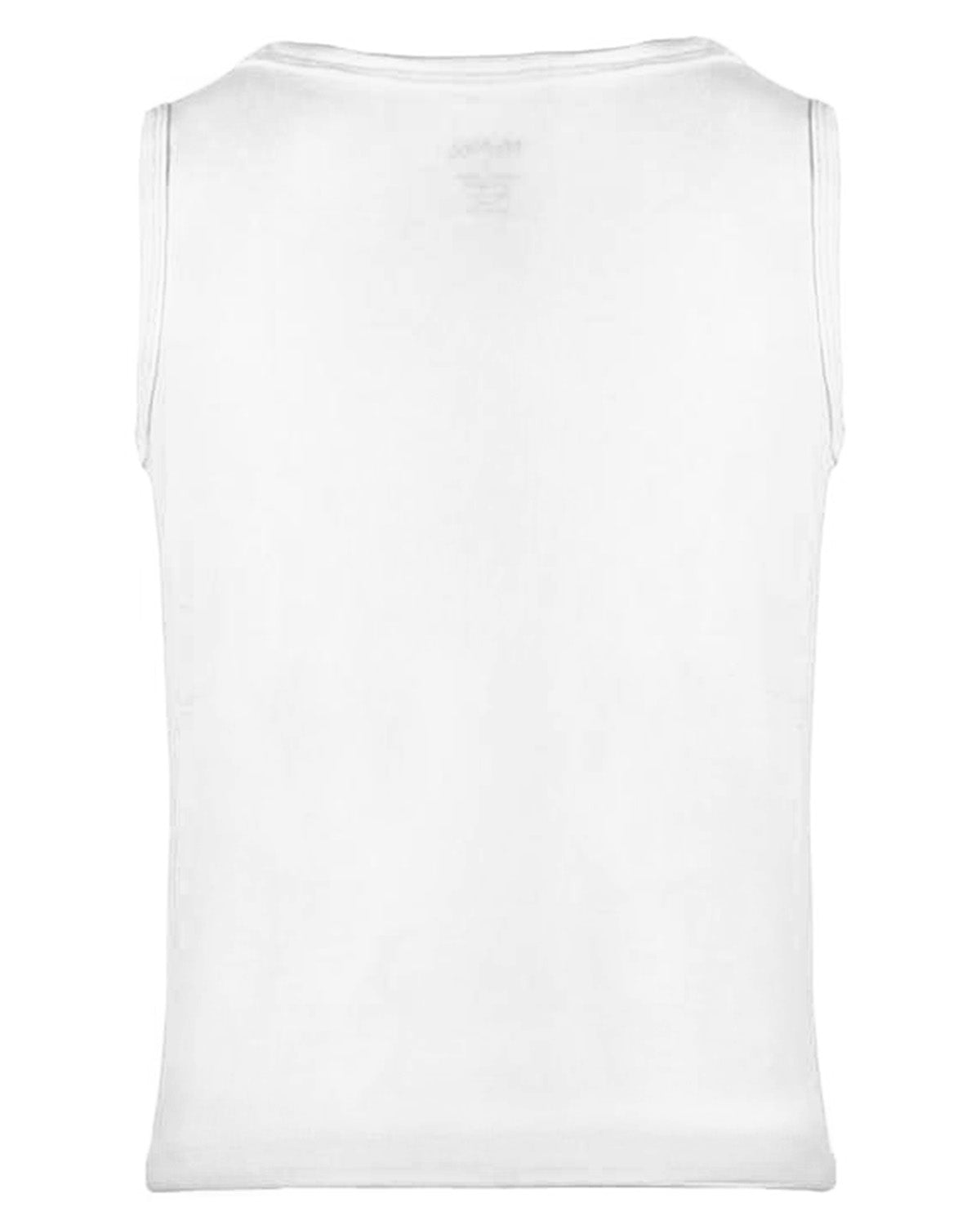 Boys Shorter White Cotton Blend Tank Top 3 Pack