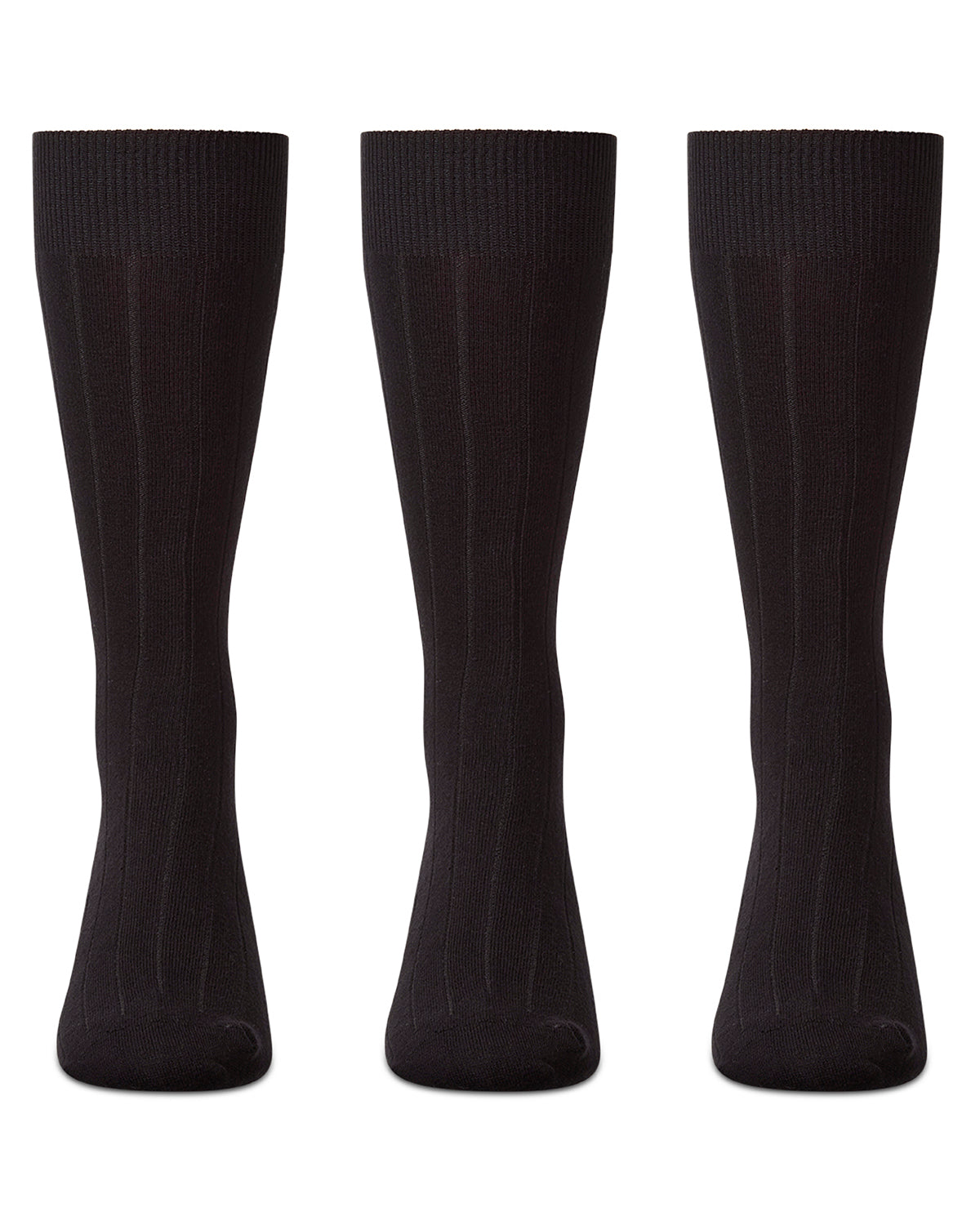 Men's Classic Wide Ribbed Crew Socks 3-Pack