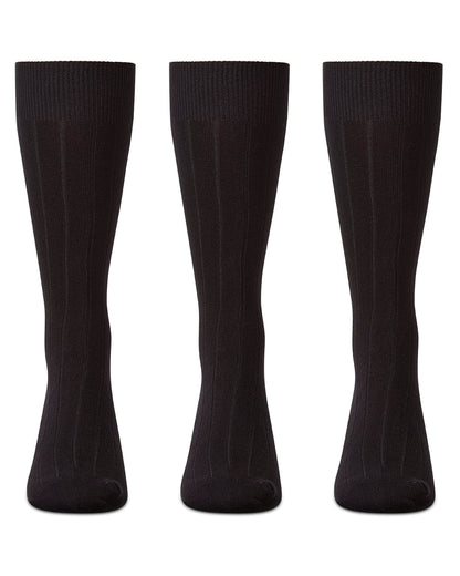 Men's Classic Wide Ribbed Crew Socks 3-Pack