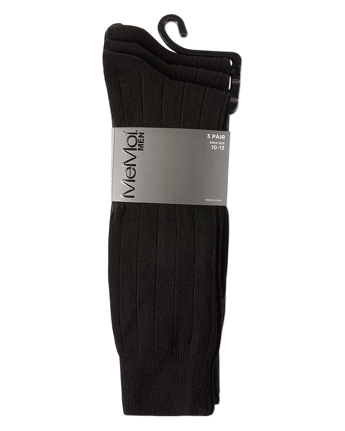 Men's Classic Wide Ribbed Crew Socks 3-Pack