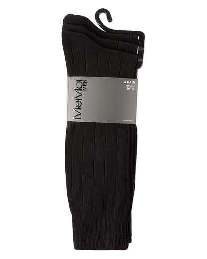 Men's Classic Wide Ribbed Crew Socks 3-Pack