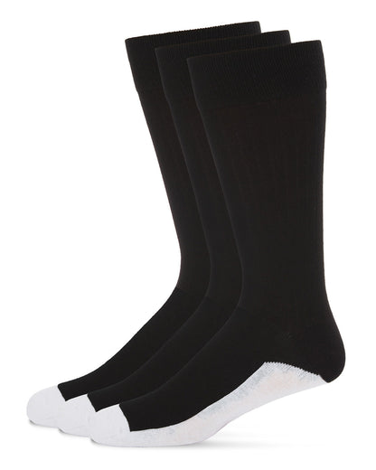 Men's White Sole Cotton Blend Sock 3 Pack