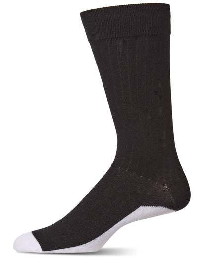 Men's White Sole Cotton Blend Sock 3 Pack