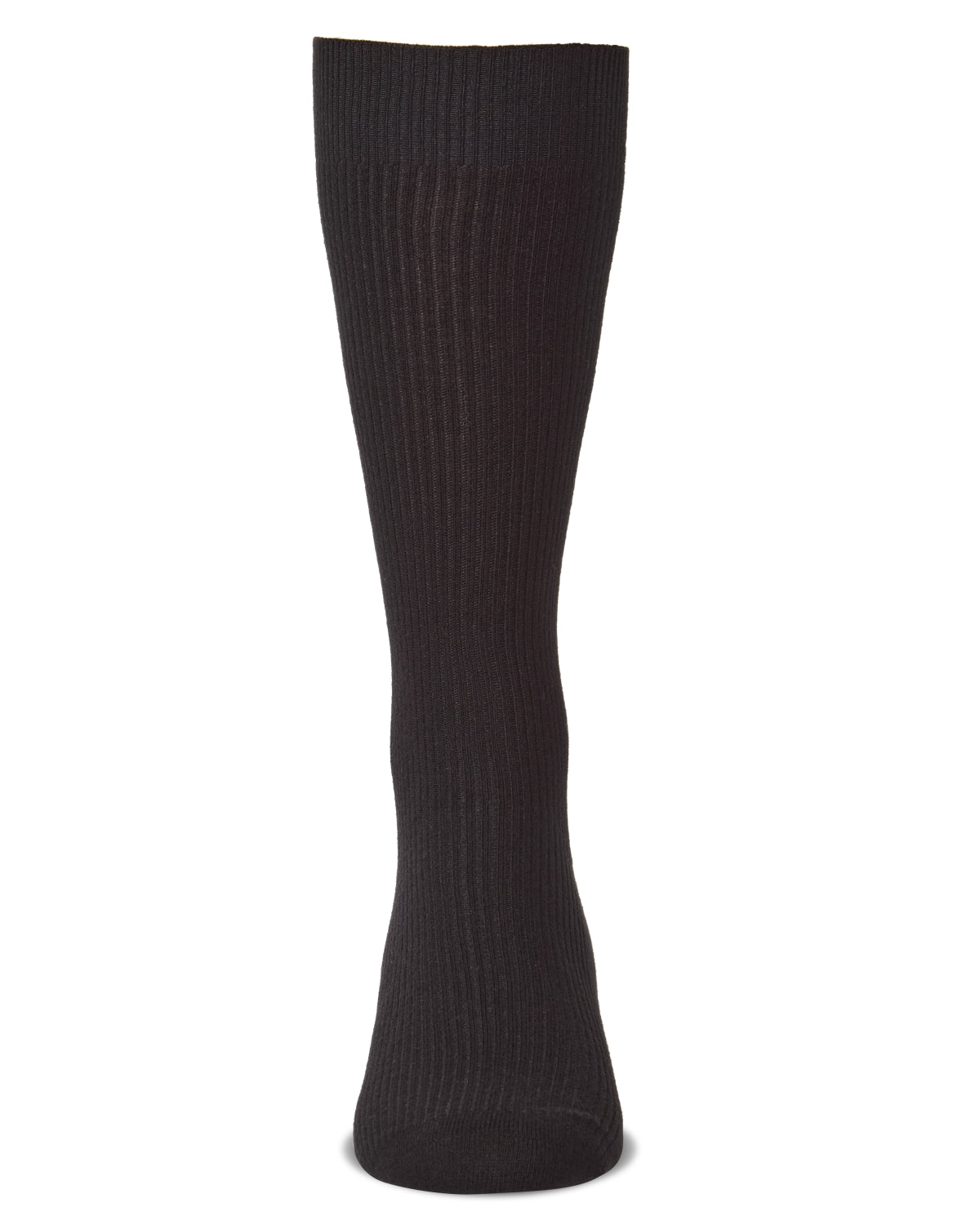 Men's 3 Pair Pack Pin Ribbed Cotton Blend Crew Socks