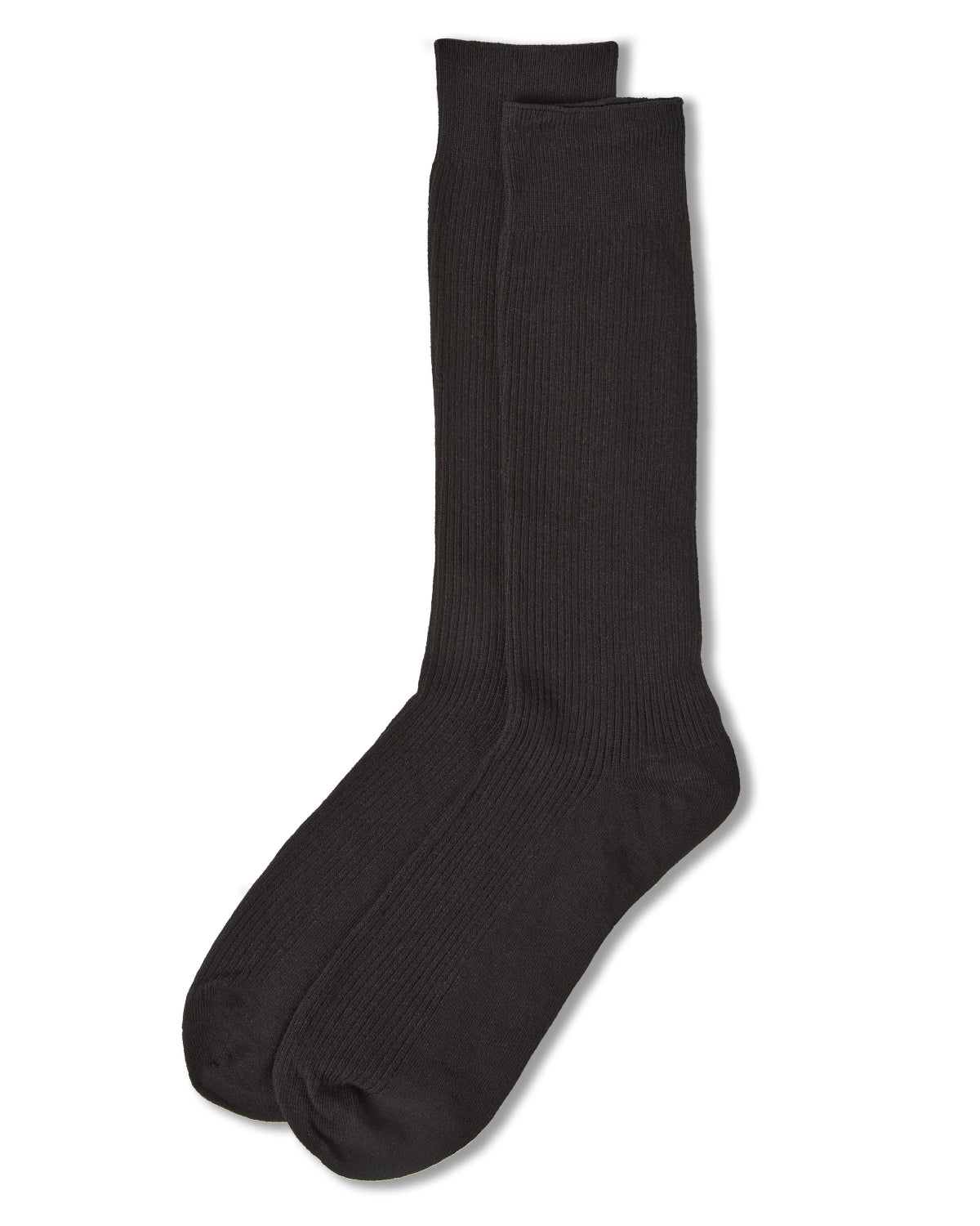 Men's 3 Pair Pack Pin Ribbed Cotton Blend Crew Socks