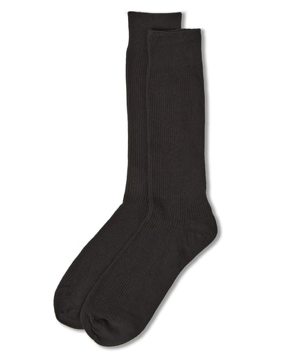 Men's 3 Pair Pack Pin Ribbed Cotton Blend Crew Socks