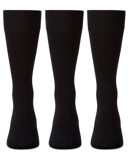 Men's 3 Pair Pack Bamboo Blend Flat Knit Socks