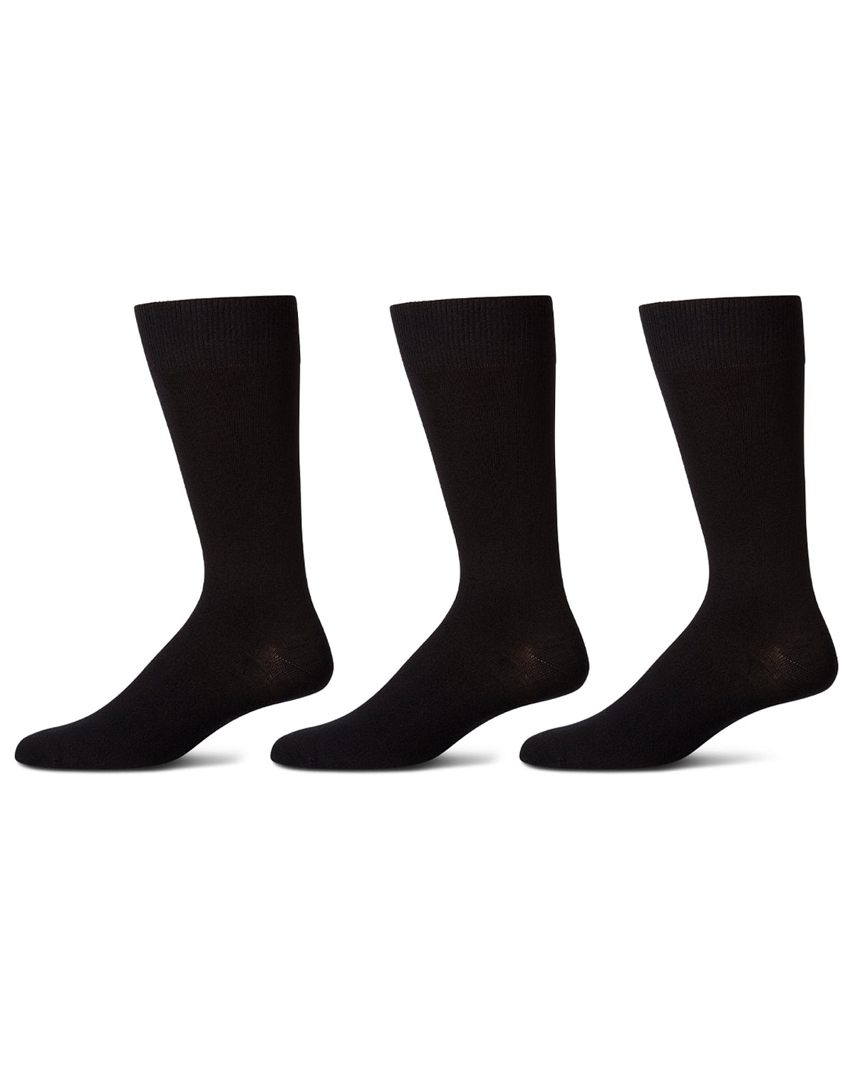 Men's 3 Pair Pack Bamboo Blend Flat Knit Socks