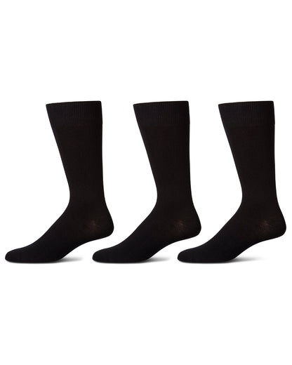Men's 3 Pair Pack Bamboo Blend Flat Knit Socks
