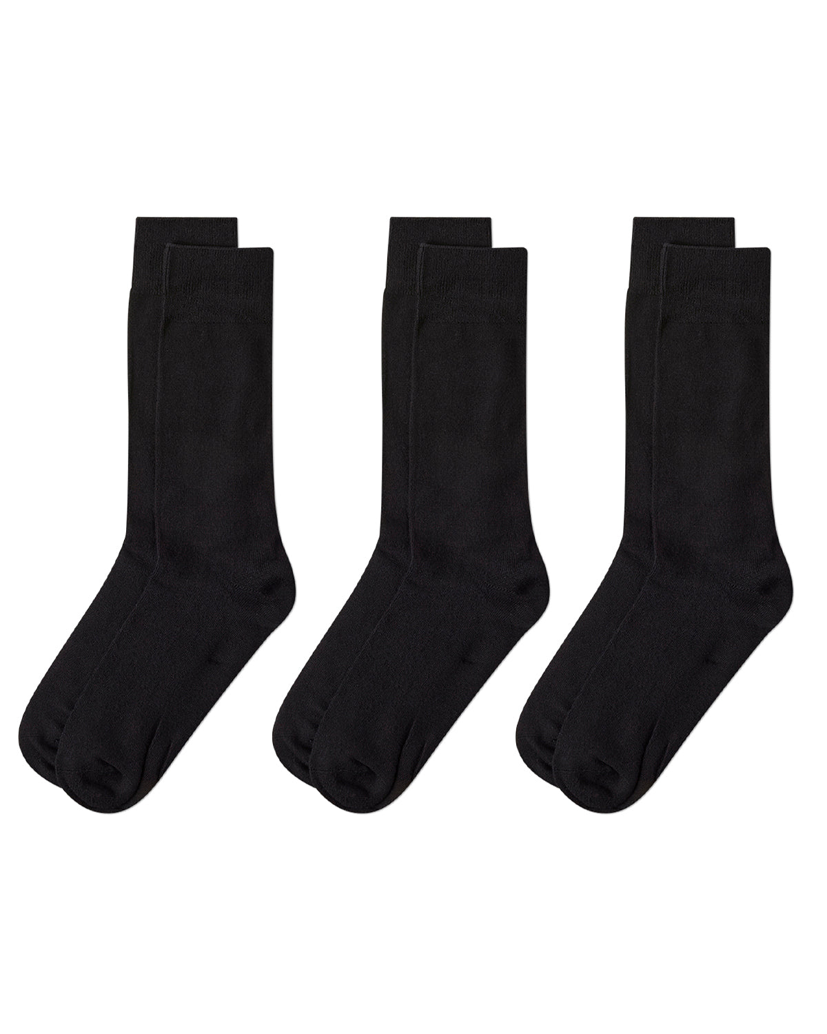 Men's 3 Pair Pack Bamboo Blend Flat Knit Socks