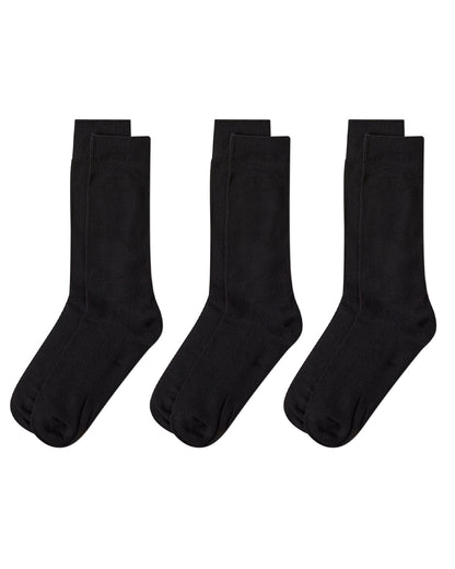 Men's 3 Pair Pack Bamboo Blend Flat Knit Socks