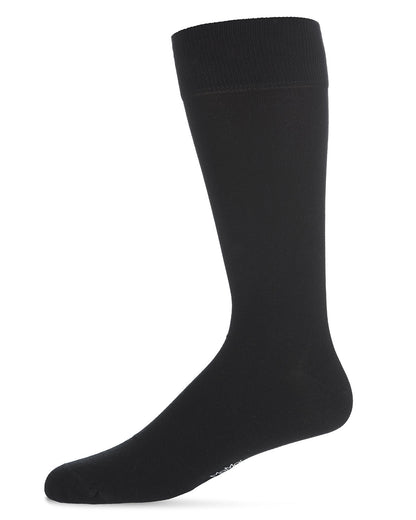 Men's 3 Pair Pack Flat Knit Mercerized Cotton Crew Socks