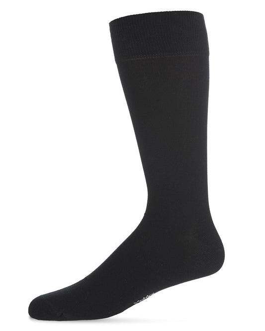 Men's 3 Pair Pack Flat Knit Mercerized Cotton Crew Socks