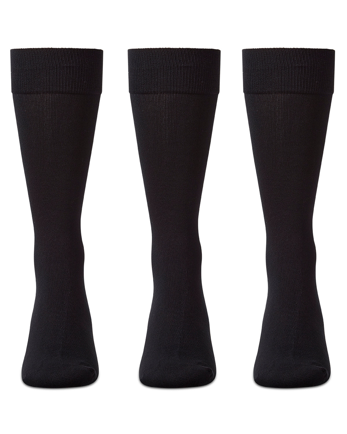 Men's 3 Pair Pack Flat Knit Mercerized Cotton Crew Socks
