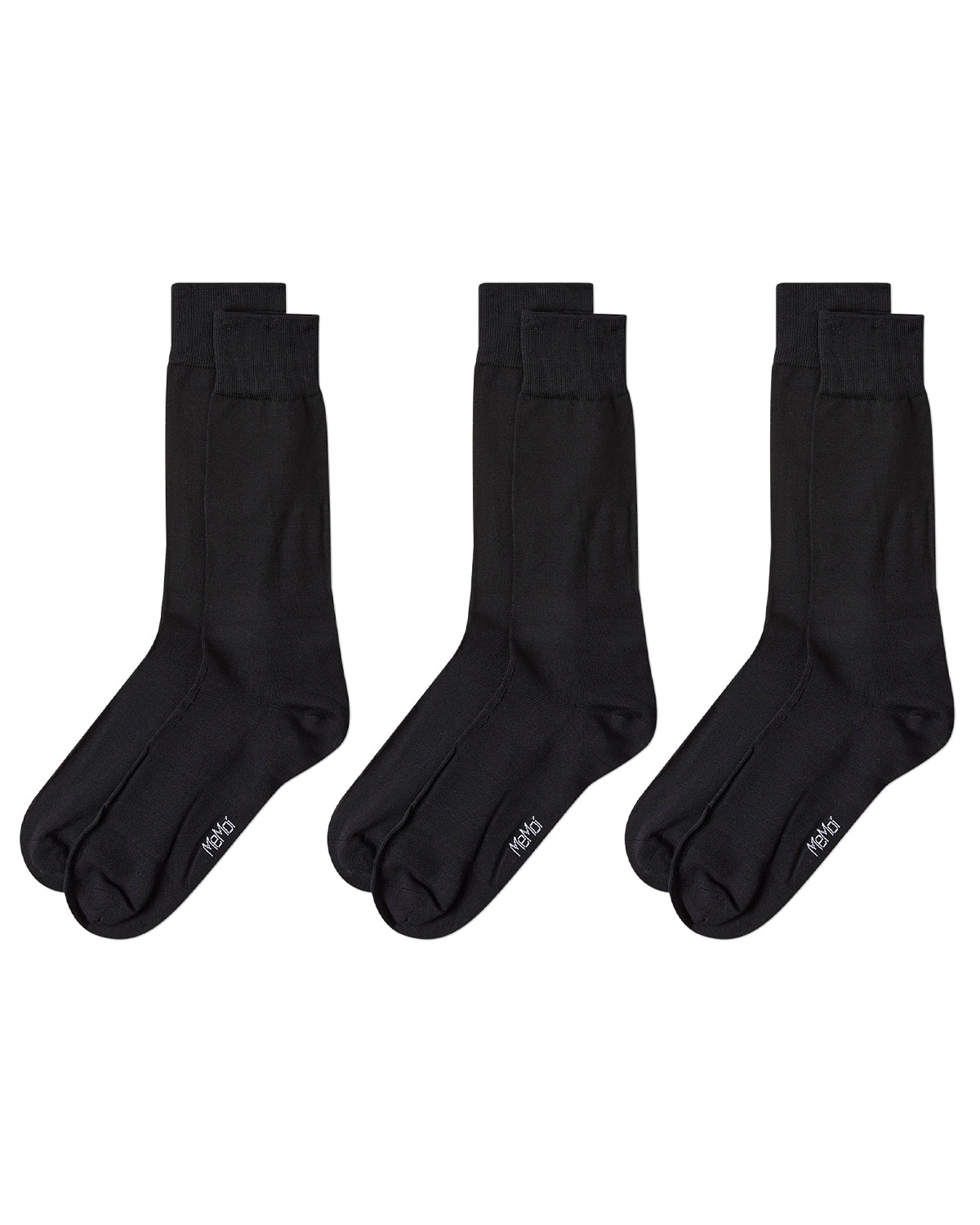 Men's 3 Pair Pack Flat Knit Mercerized Cotton Crew Socks