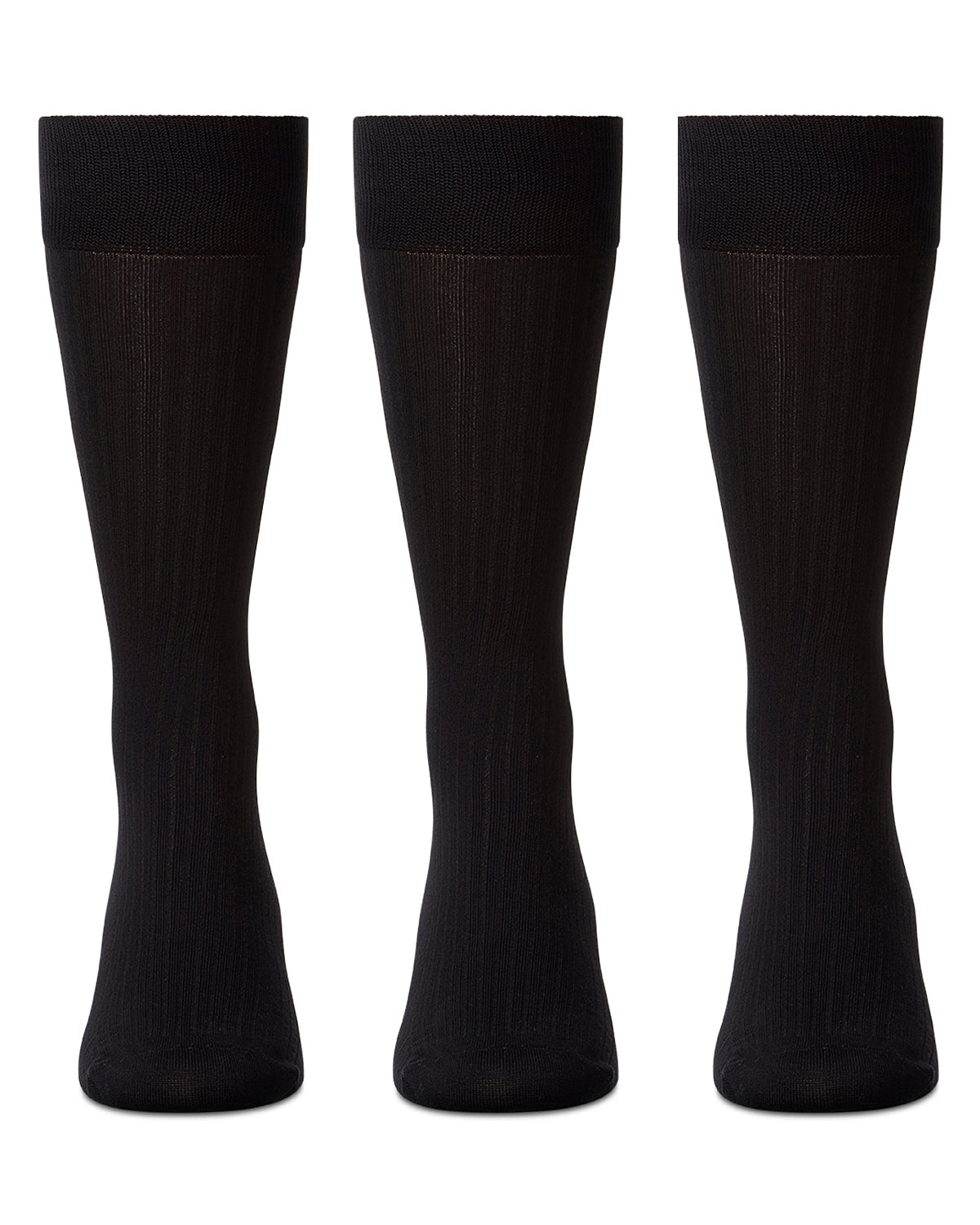 Thin Ribbed Men's Mercerized Cotton Socks 3 Pack