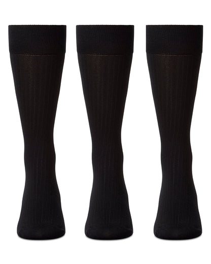 Thin Ribbed Men's Mercerized Cotton Socks 3 Pack