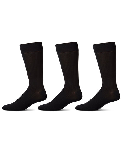Thin Ribbed Men's Mercerized Cotton Socks 3 Pack